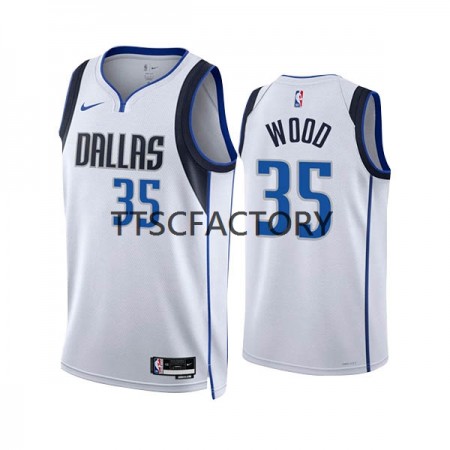 Maillot Basket Homme Dallas Mavericks Christian Wood 35 Nike 2022-23 Association Edition Blanc Swingman